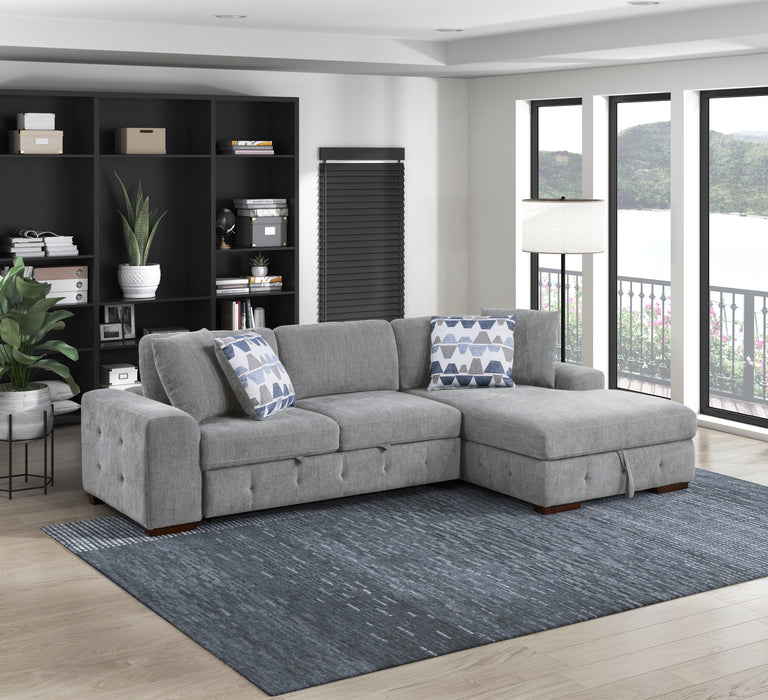 Raife Grey Sleeper Sectional