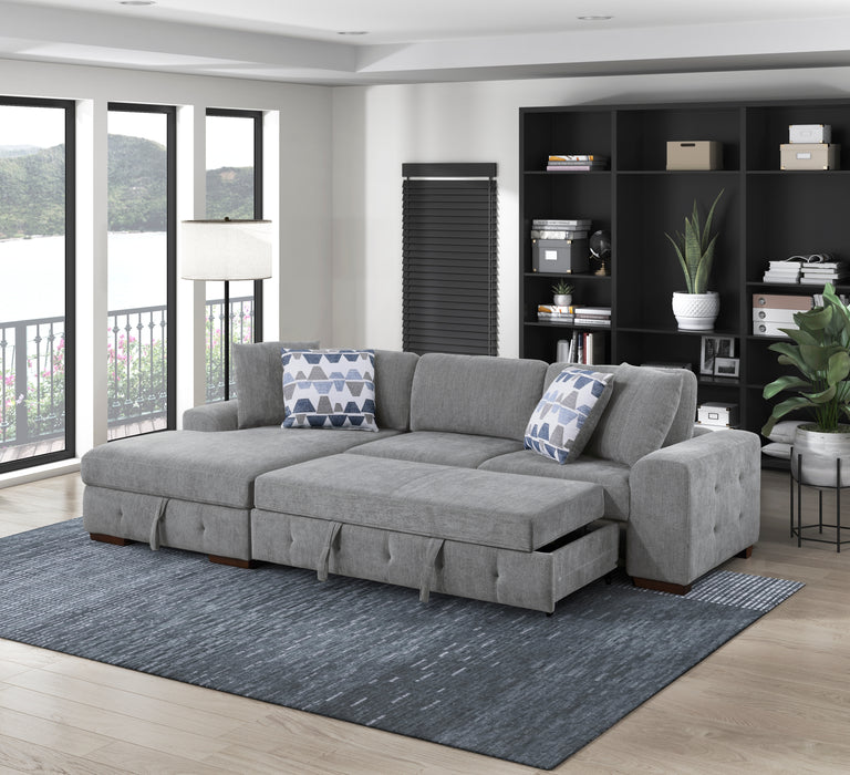 Raife Grey Sleeper Sectional