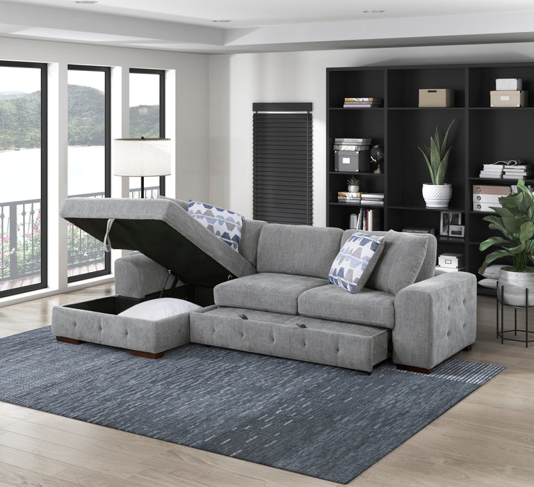 Raife Grey Sleeper Sectional