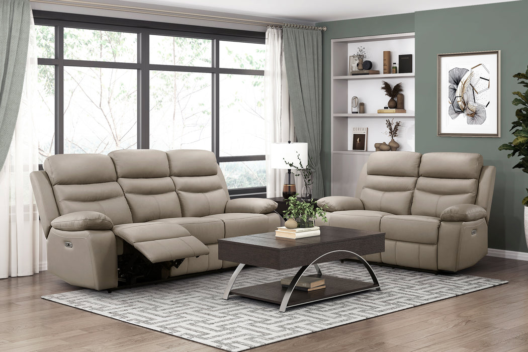 Hancock Latte Power Reclining Leather Living Room Collection