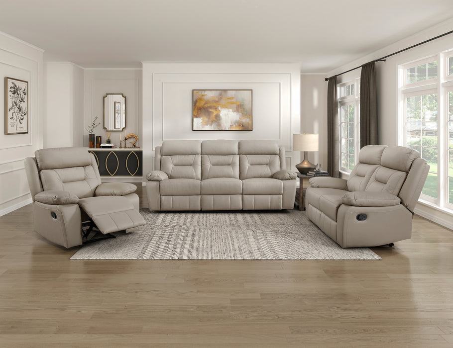 Laconia Latte Reclining Leather Living Room Collection