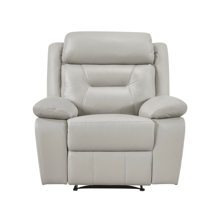 Laconia Silver Reclining Leather Living Room Collection