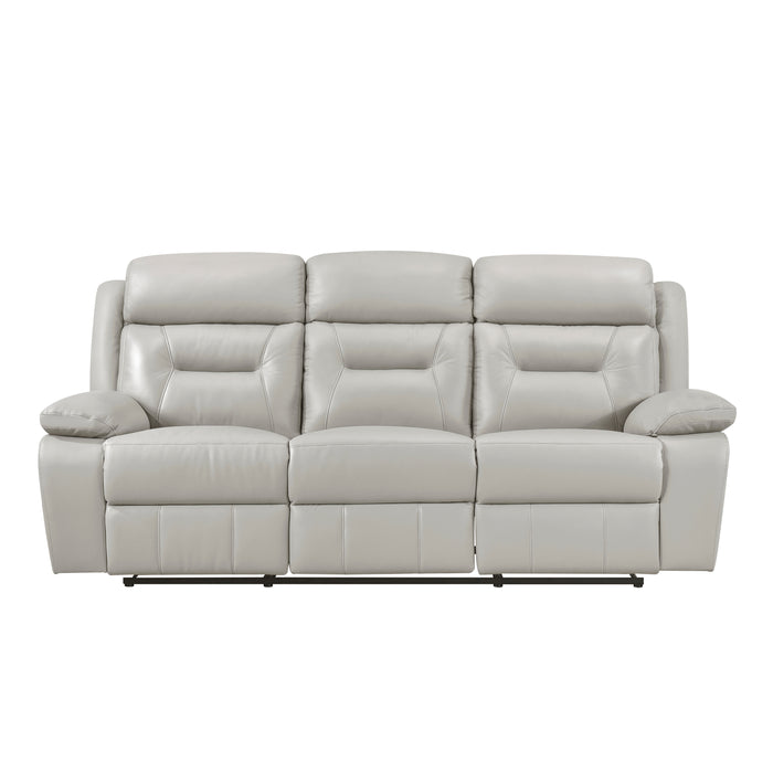 Laconia Silver Reclining Leather Living Room Collection