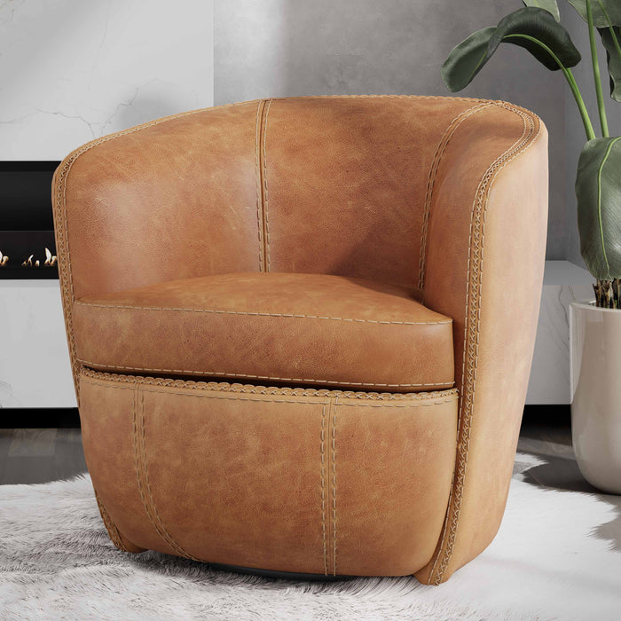 Barolo Leather Swivel Chair